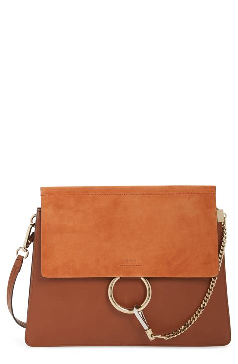 chloe faye fake medium|CHLOÉ Faye medium leather and suede shoulder bag .